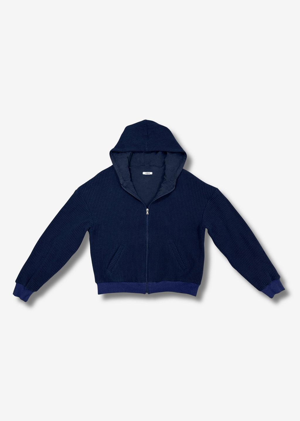 Veste à capuche en maille Marine