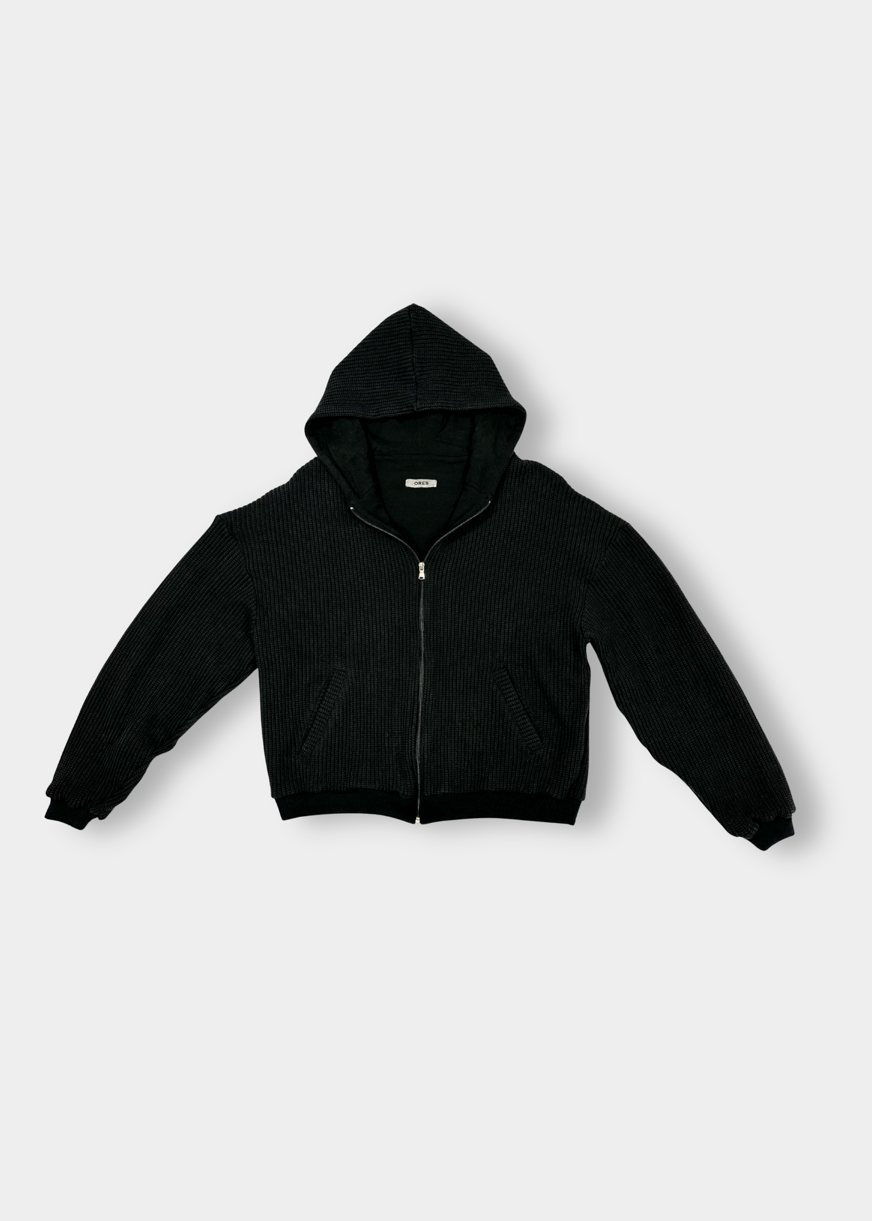 Veste à capuche en maille Carbone