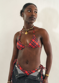 Haut de bikini Tartan Rouge