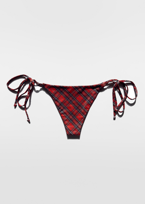 Bas de bikini tartan Rouge