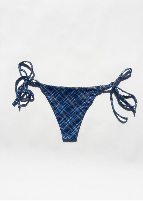 Bas de bikini tartan Bleu