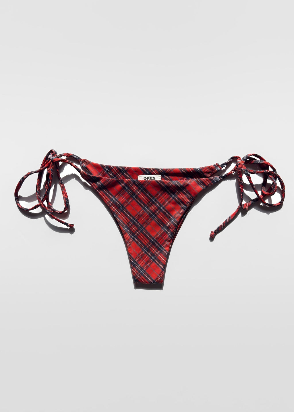Bas de bikini tartan Rouge