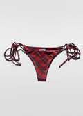 Bas de bikini tartan Rouge