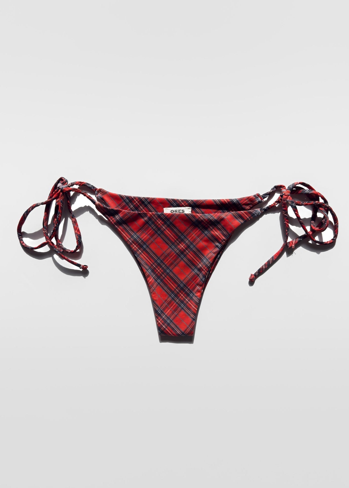 Bas de bikini tartan Rouge