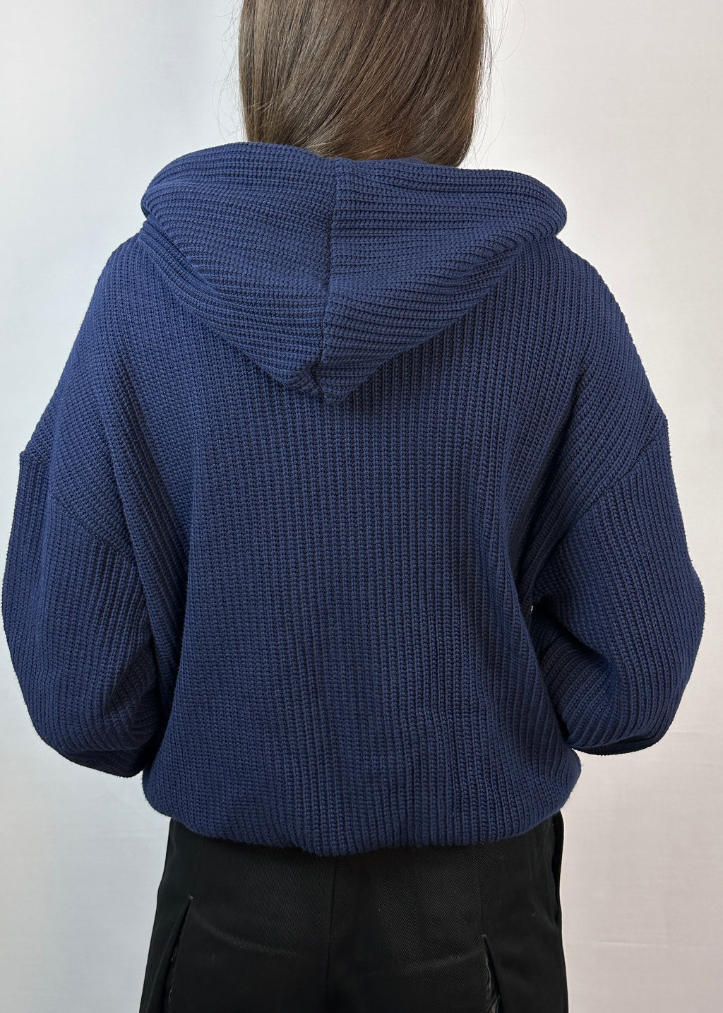 Veste à capuche en maille Marine