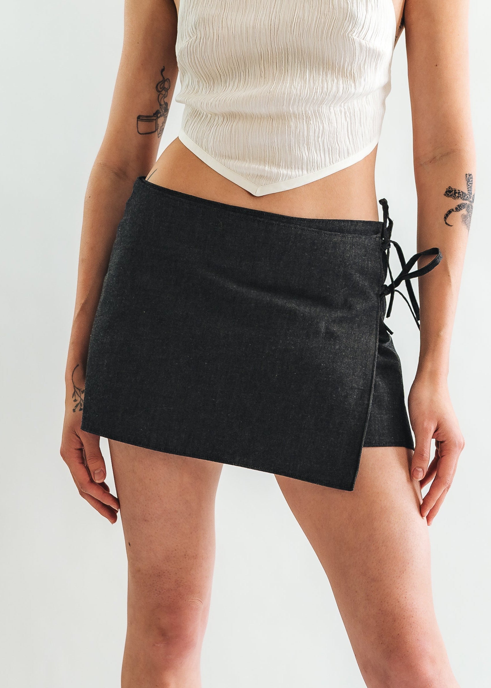 Mini jupe portefeuille Anthracite