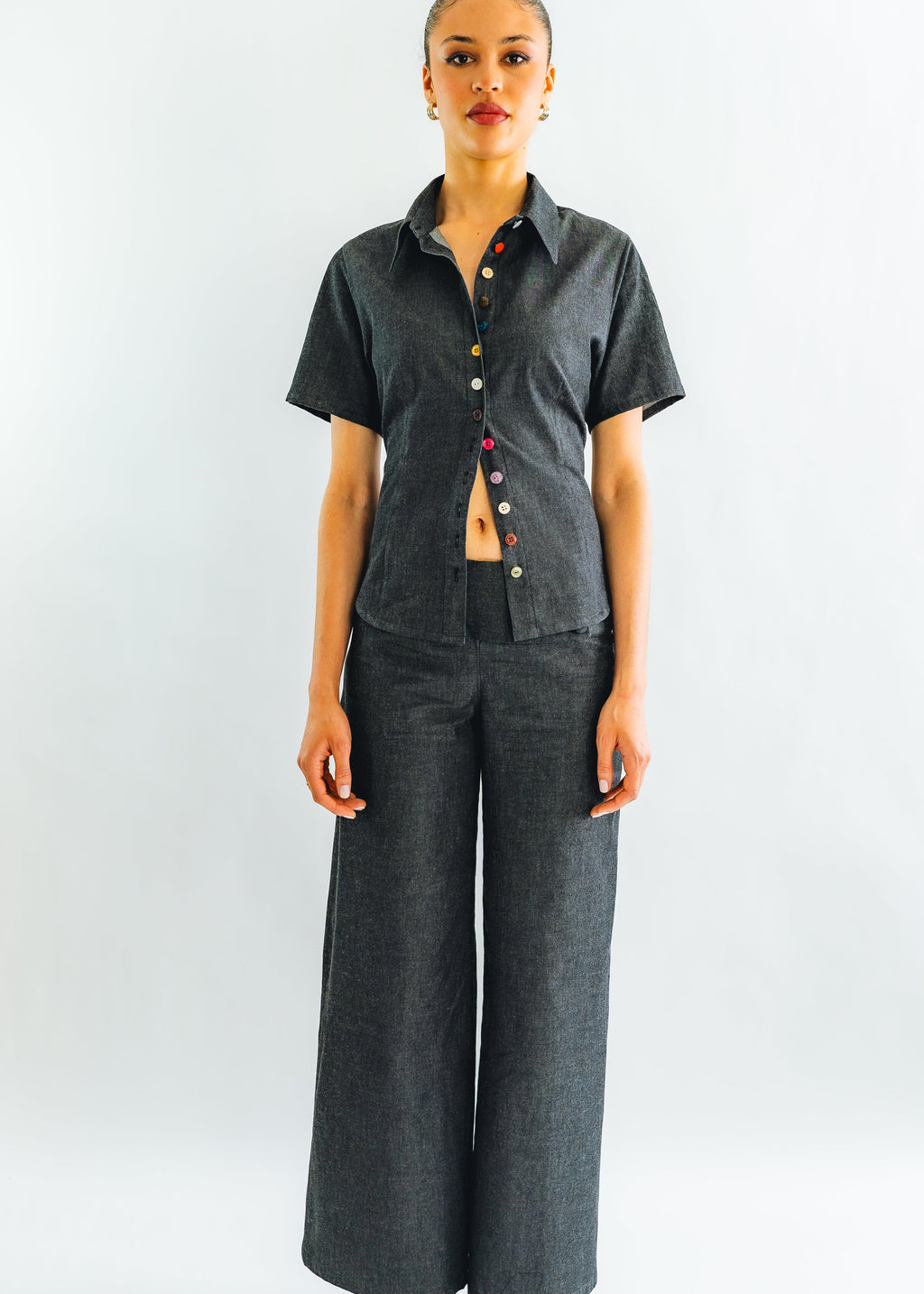 Pantalon ceinture épaisse taille basse