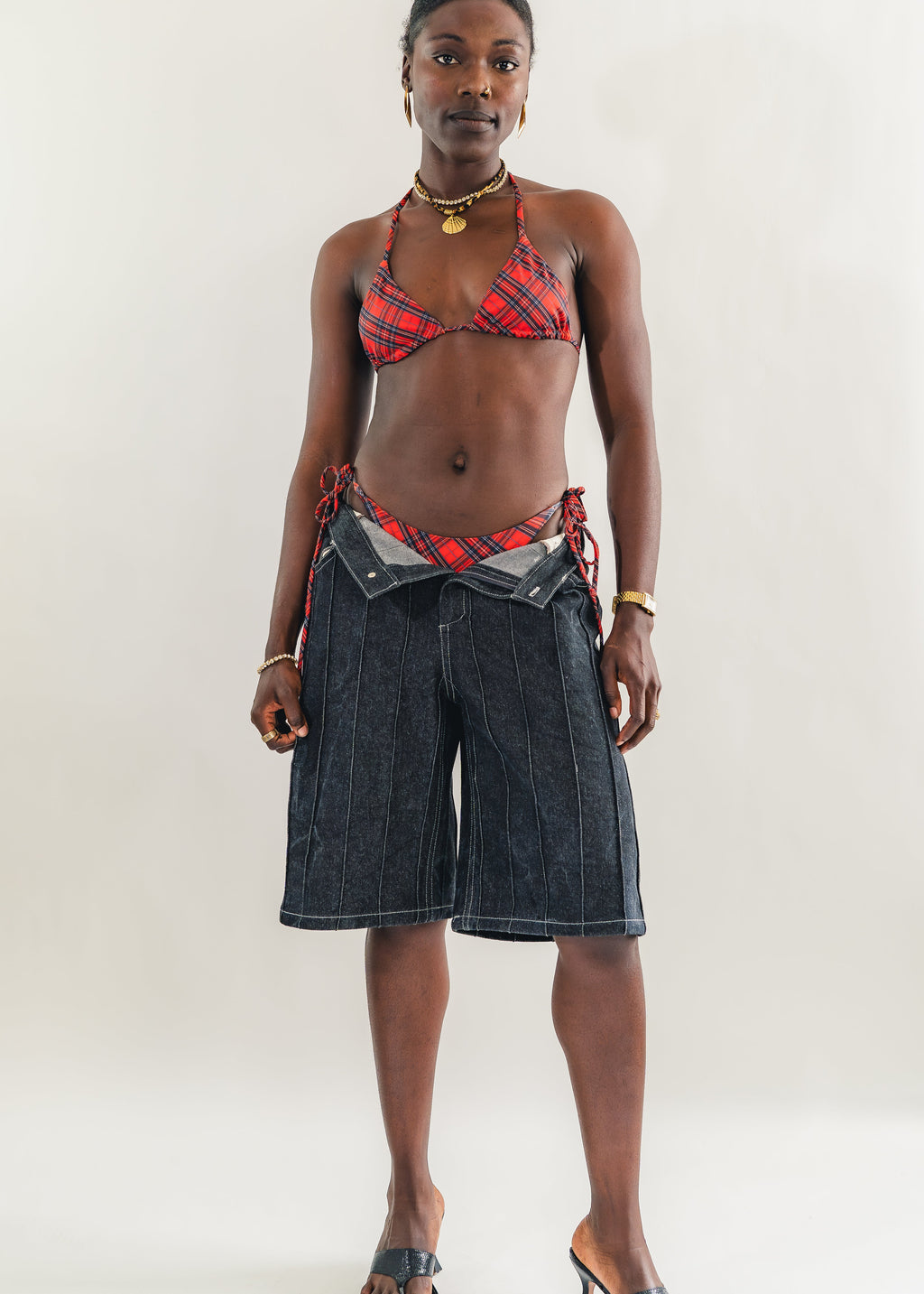 Jorts à plis Noir