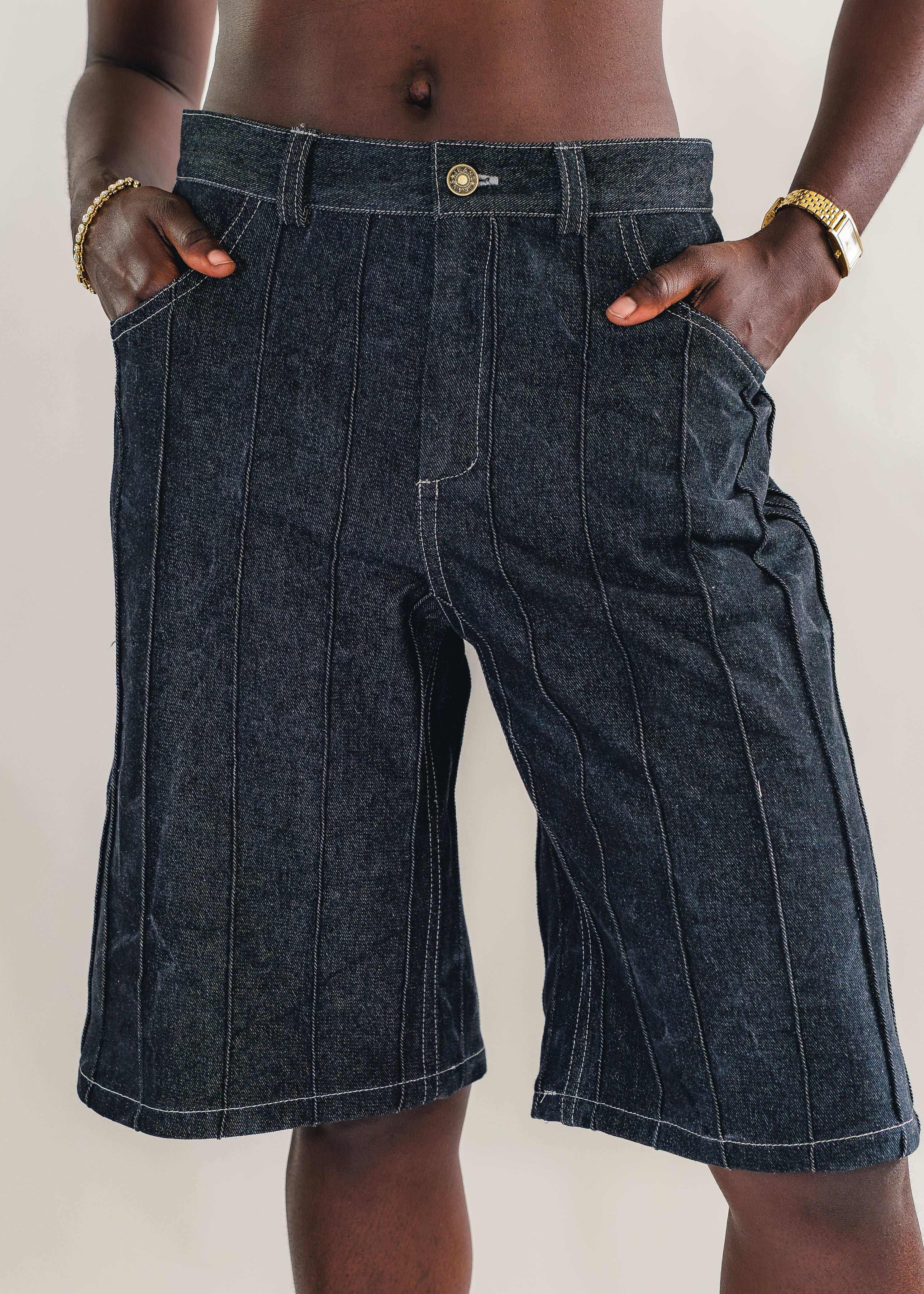 Jorts à plis Noir