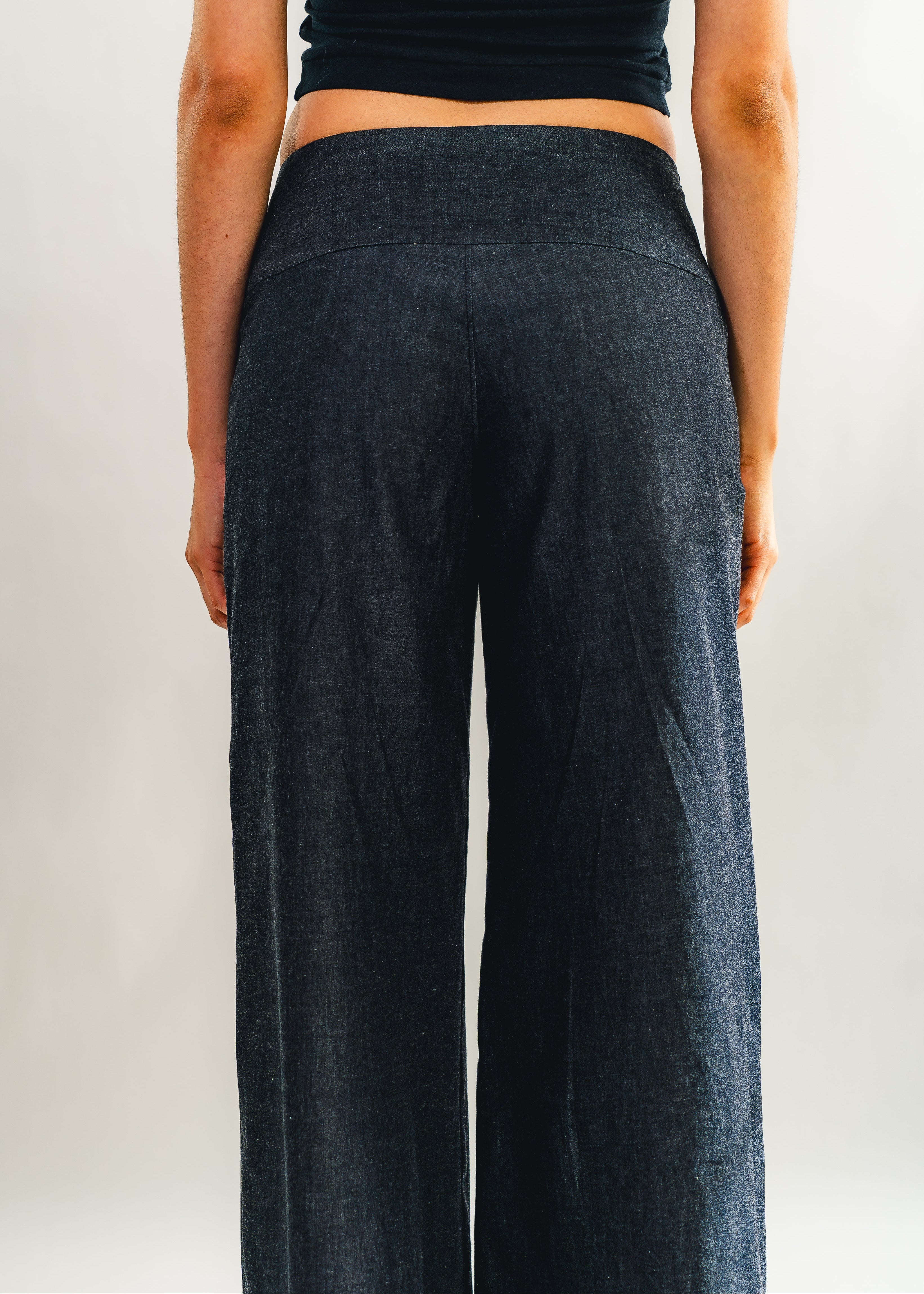 Pantalon ceinture épaisse taille basse